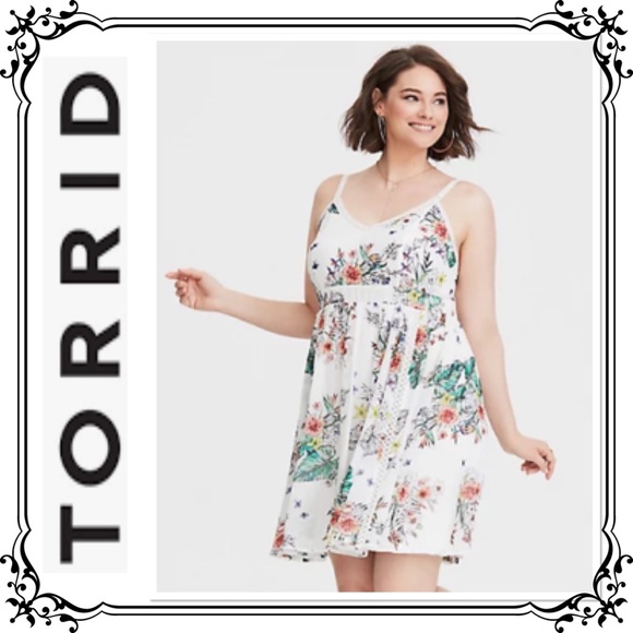 TORRID ⭐️ White Crochet Chiffon Mini Dress - Picture 1 of 13